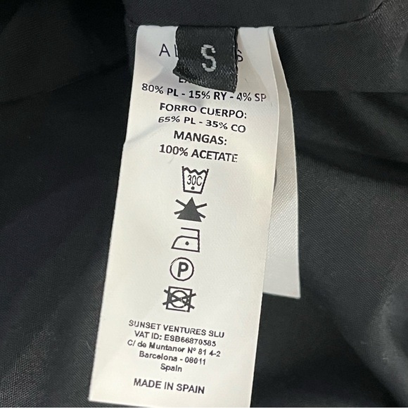 Alohas Cropped Single Breasted Tailored Blazer Women Small in Black - Picture 8 of 9